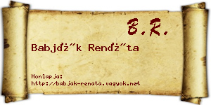 Babják Renáta névjegykártya